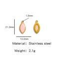 Gouden roestvrijstalen marquise hanger met roze steen voor sieraden maken project - Roze (HP0051G15)