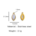 Gouden rvs marquise hanger met lichtblauwe steen voor het maken van sieraden - Jade (HP0051G17)