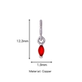 Ciondolo in rame con zircone rosso marquise e dettaglio dell'altezza di 12,3 mm - Jan Forma Marquise (HP0004S01)
