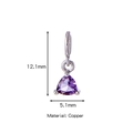 Ciondolo a triangolo in rame con zircone viola e montatura a griffe argento - Feb Forma Triangolo (HP0004S02)