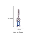 Ciondolo minimalista in rame con zircone rettangolare blu navy, misura 10,8 x 2,3 mm - Mar Forma Rettangolo (HP0004S03)