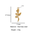 Gold stainless steel rose pendant measuring 27.5mm x 11mm for DIY jewelry making - Rose / Gold