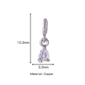 Orecchini pendenti minimalisti in rame con zircone cubico a goccia color argento - Apr Forma Goccia (HP0004S04)