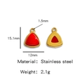 Rode driehoekige roestvrijstalen hanger met afmetingen 15,1x12mm voor sieraden maken - Rood (HP0051G23)