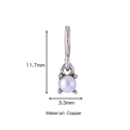 Orecchino a cerchio huggie in rame con piccola perla bianca e finitura in argento - Giu Stile Perla (HP0004S06)