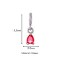 Ciondolo a goccia in zircone rosso e rame con dimensioni di 11,7x3,3mm - Lug Goccia Rossa (HP0004S07)