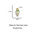 3D white stainless steel strawberry pendant with golden dots for DIY jewelry making - Small / White