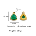 Gouden roestvrijstalen driehoekige hanger met smaragdgroene steen per paar - Smaragd (HP0051G27)
