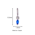 Orecchino a cerchio in rame con zircone blu taglio marquise, 12,3mm x 1,9mm - Set Forma Marquise (HP0004S09)