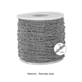 2mm silver stainless steel satellite bead chain roll for DIY jewelry making - 0.4mm Wire 1.5mm Width / Steel