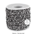 Roll of silver stainless steel 3.5mm bead chain for DIY jewelry making and crafting - Width 1.5mm, Bead 3.5mm / Steel