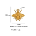 Golden stainless steel bee charm pendant for DIY jewelry with precise dimensions - Bee / Gold