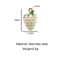 Stainless steel strawberry charm in white enamel finish with 18mm height for DIY jewelry - Extra Large / White