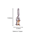 Ciondolo in zircone champagne e rame argento per collane minimaliste fai-da-te eleganti - Nov Forma Rettangolo (HP0004S11)