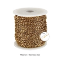 Golden stainless steel twisted bead chain on white spool for DIY jewelry making 13mm - 13mm Bar Length / Gold
