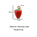 3D red strawberry charm in stainless steel with 18x11mm dimensions for DIY jewelry - Extra Large / Red