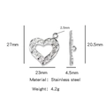 Silver stainless steel heart OT toggle clasp with vintage hollow carved pattern - Irregular Heart (HP0123S08) / Silver