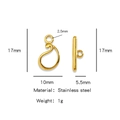 Golden stainless steel heart-shaped OT toggle clasp set for DIY necklace making - Water Drop (HP0123G01) / Gold