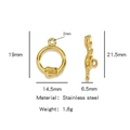 Golden heart stainless steel OT toggle clasp jewelry connector size 14.5x19mm - Flower (HP0123G04)