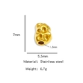 Baroque style gold stainless steel bead 7x5.5mm irregular spacer for jewelry DIY - Dented Pitted Pattern (HP0125G05) / Gold