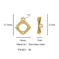 Golden stainless steel heart OT toggle clasp with dimensions for DIY jewelry making - Magic Mirror (HP0123G05)