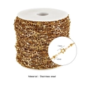 Golden 304L stainless steel star chain with 7.5mm and 4.5mm hollow star charms - Price Per Meter / Gold