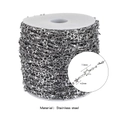 Silver stainless steel hollow star chain on spool for DIY jewelry making 7.5mm - Price Per Meter / Steel
