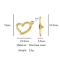 Polished golden stainless steel heart OT toggle clasp for DIY jewelry making - Heart (HP0123G07)