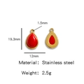 Vergulde roestvrijstalen druppelhanger met rode steen voor DIY-sieraden maken - Rood (HP0051G42)
