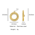 Golden stainless steel heart OT toggle clasp with vintage engraved scroll patterns - Bird's Nest (HP0123G10)