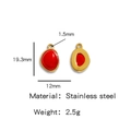 Onregelmatige rode emaille roestvrijstalen hanger met gouden rand voor DIY sieraden - Rood (HP0051G45)