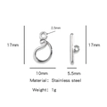 Stainless steel irregular heart OT toggle clasp for jewelry making, 17mm sizing detail - Water Drop (HP0123S01)