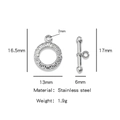 Silver stainless steel heart OT toggle clasp for necklaces and bracelets DIY jewelry making - Irregular Circle (HP0123S02)