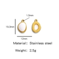 Ovale roestvrijstalen hanger met witte natuursteen inleg en gouden afwerking details - Wit (HP0051G49)