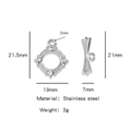 Polished silver stainless steel OT toggle clasp for DIY necklace and bracelet jewelry - Magic Mirror (HP0123S05)