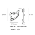 Stainless steel heart and arrow OT toggle clasp set for DIY jewelry making - Cupid Heart (HP0123S09)