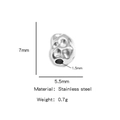 Perla distanziatrice irregolare in acciaio inox argento da 7x5,5mm con foro da 1,5mm - Texture di Metallo Liquido (HP0125S05) / Argento