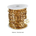 DIY gold plated stainless steel 2mm rhombus link chain for handmade jewelry design - One Meter (Vacuum Plating) / 2.0MM Stick / Gold