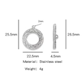 Silver stainless steel OT toggle clasp with retro embossed floral pattern for jewelry - Bird's Nest (HP0123S10)