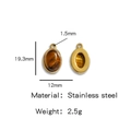 Ovale gouden roestvrijstalen hanger met natuurlijke tijgeroog en afmetingen - Barnsteen (HP0051G54)