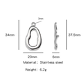 Polished silver irregular oval OT clasp pendant with precise dimensions 34x20mm - Fruit (HP0123S11)