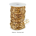 Golden stainless steel long rhombus link chain spool for DIY jewelry making 16x3mm - One Meter (Vacuum Plating) / 3.0MM Stick / Gold