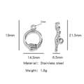 Silver stainless steel heart OT toggle clasp with 2mm hole for DIY jewelry making - Flower (HP0123S04)