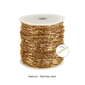 Golden stainless steel chain roll with 12.5mm links for DIY jewelry making - Vacuum Plating / Ingot Stick Handmade Chain / Gold