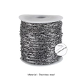 Silver 12.5mm stainless steel link chain on white spool for DIY jewelry making - Vacuum Plating / Ingot Stick Handmade Chain / Steel