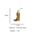Stainless steel cowboy boot pendant in 18K gold finish, size 18mm x 11mm dimensions - Single Pendant (Drip Oil) / Black (HP0093G13)