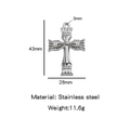 Silberner Edelstahl-Kreuzanhänger mit 43 mm Höhe und 11,6 g Gewicht für Damen - Einfaches Poliertes Kreuz (HP0162S02)
