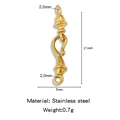 Golden stainless steel S-shaped connector clasp for DIY jewelry, 21mm height - Single Piece Price (Vacuum Plated) / Striped Cylinder S Hook Gold (HP0179G02)