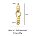 Goldener S-Haken-Verbinder aus Titanstahl für DIY-Halsketten, Maße 21x5 mm - Einzelstückpreis (Vakuumgalvanisiert) / Spitzkegelform S-Haken Gold (HP0179G03)