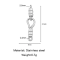 Silberner S-Haken-Verbinder aus Edelstahl für DIY-Schmuck, Größe 21x5mm - Einzelstückpreis (Vakuumgalvanisiert) / Spitzkegelform S-Haken Silber (HP0179S06)